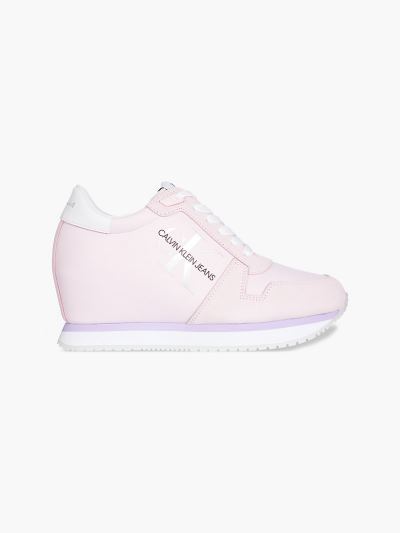 Calvin Klein Cipők HU216040 | Calvin Klein Bőr Wedge Női Sportcipő Rózsaszín
